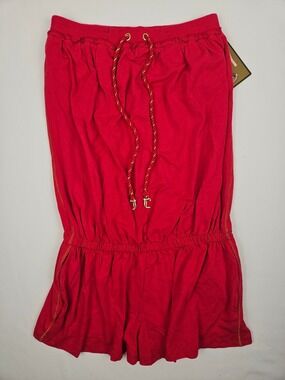 Juicy Couture Strapless Romper Red Tube Y2K Beach Cover Up NWT Small